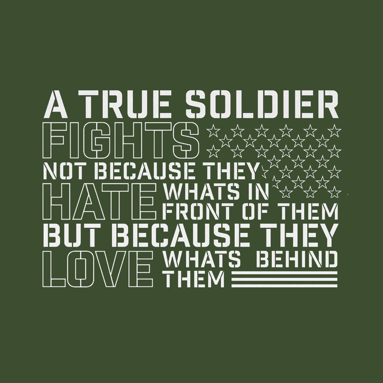 "A True Soldier" Flag Hoodie - Green